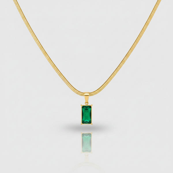 Emerald Bar Necklace