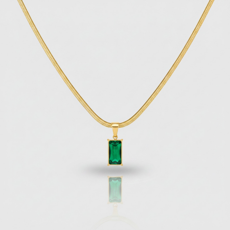 Emerald Bar Necklace