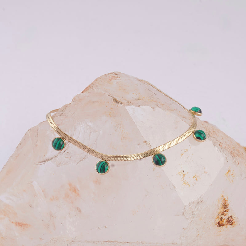 Green Emerald Drop Snake Bracelet