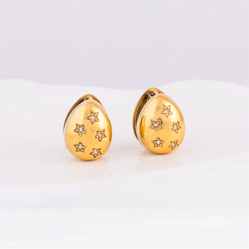 Celestial Drop Huggie Hoops