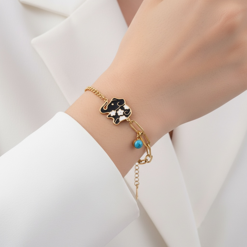 Midnight Elephant Bracelet