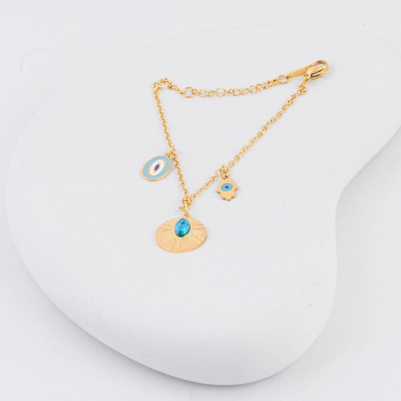 Evil Eye Hamsa Charm Bracelet
