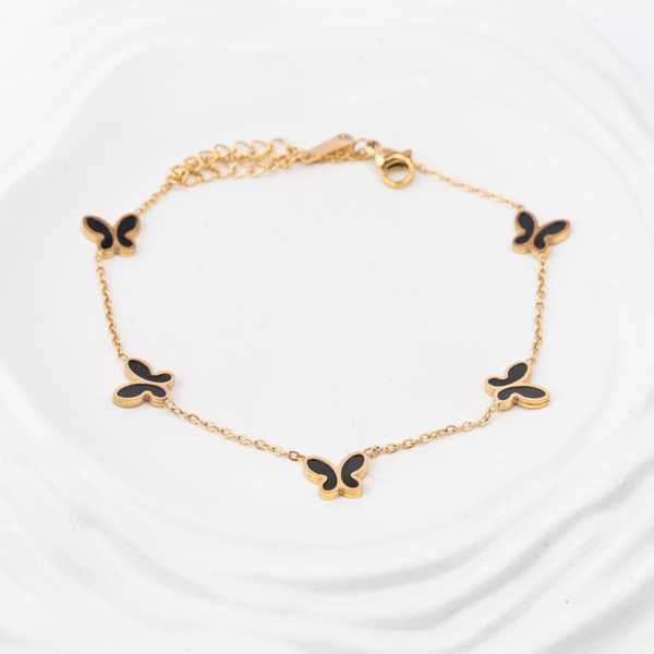 Noir Butterfly Anklet