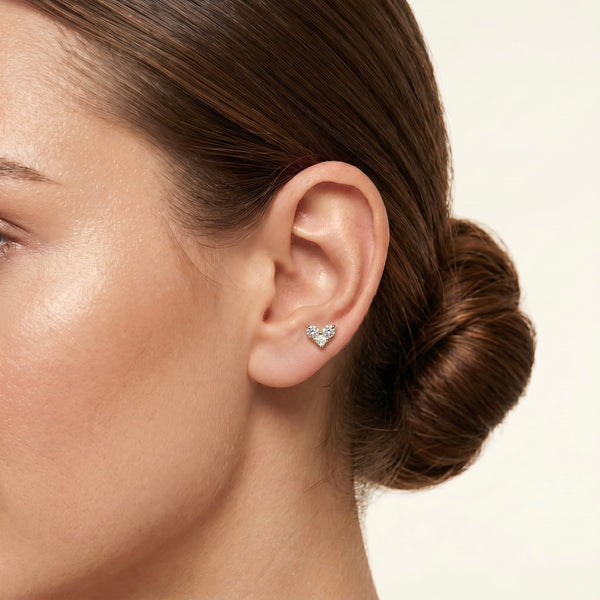 Crystal Heart Cartilage Stud (Left & Right Ear)