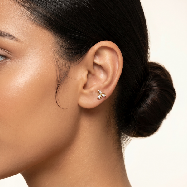 Triple Baguette Fan Stud (Left & Right Ear)