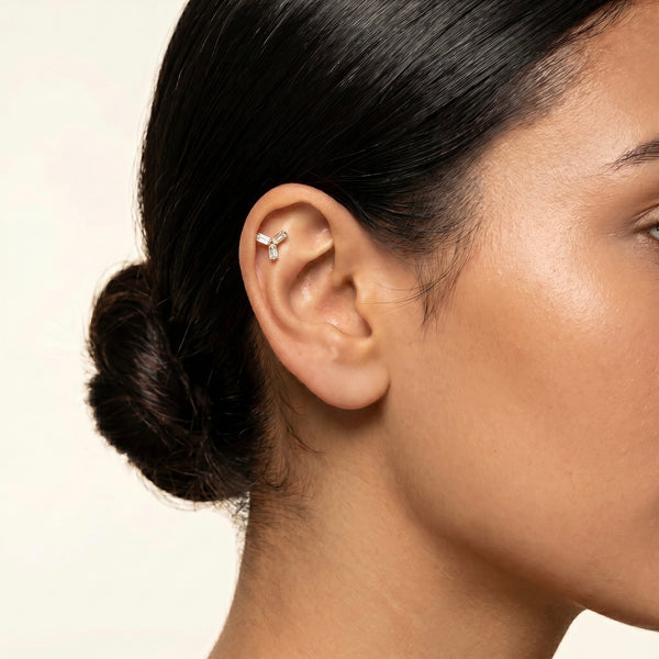 Triple Crystal Cartilage Stud (Left & Right Ear)