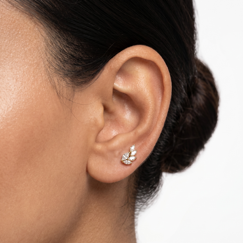 Leaf Cluster Cartilage Stud (Left Ear)