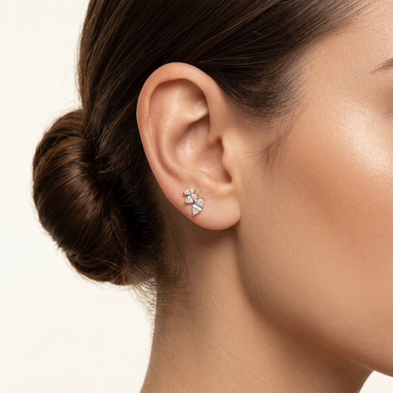 Triple Leaf Cartilage Stud (Right Ear)