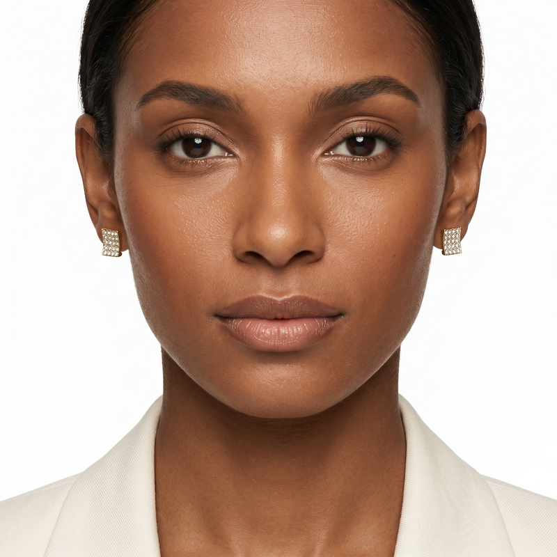 Pave Square Studs
