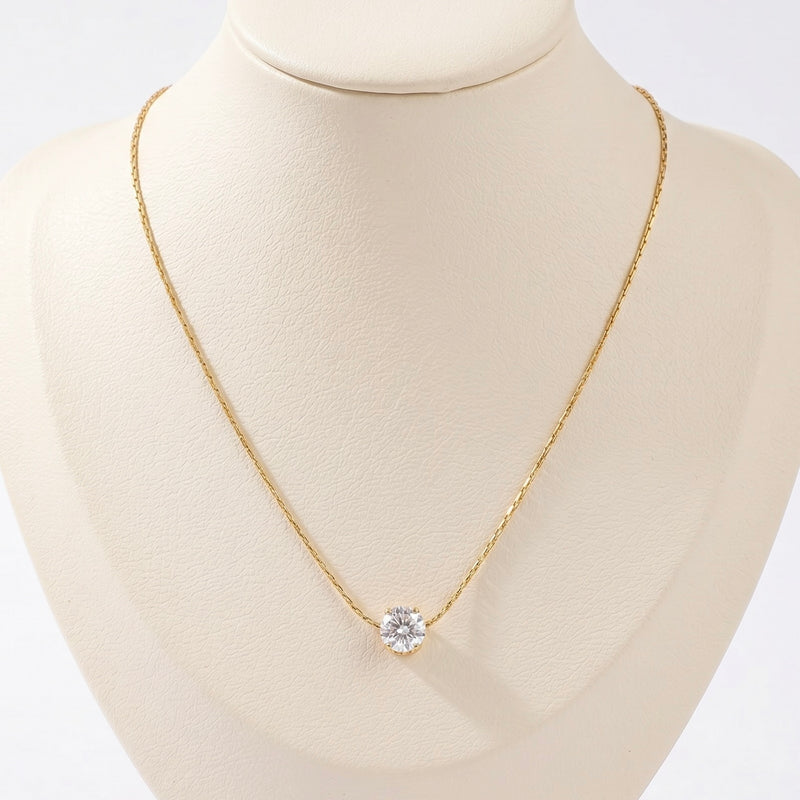 Tiny Solitaire Necklace