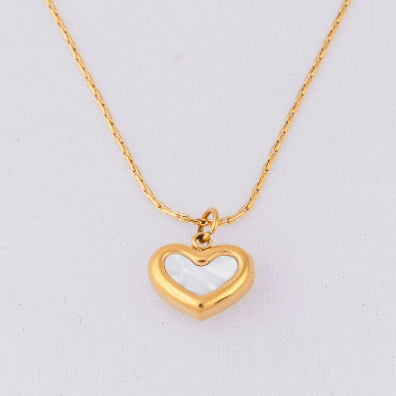 White Heart Necklace