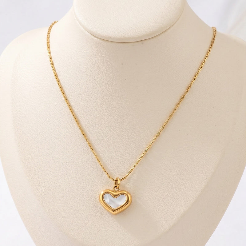 White Heart Necklace