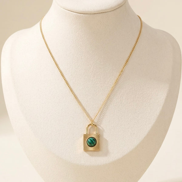 Green lock Necklace