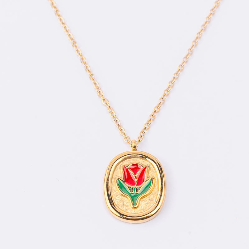 Red Tulip Necklace
