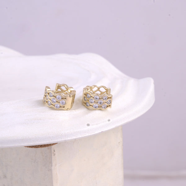 Ripple Shine Huggie Hoops