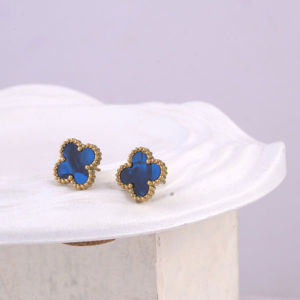 Sapphire Clover Studs